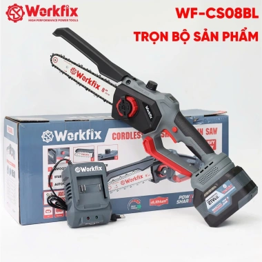 Cưa xích 8 inch pin WORKFIX WF-CS08BL, tốc độ 46.000v.p, không chổi than, tra nhớt tự động - 724.000đ