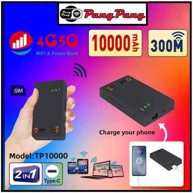 Cục Phát Wifi 4G/5G TP10.000 - Sạc Dự Phòng, Không Kén Sim, Tốc Độ Cao, Di Động 525k