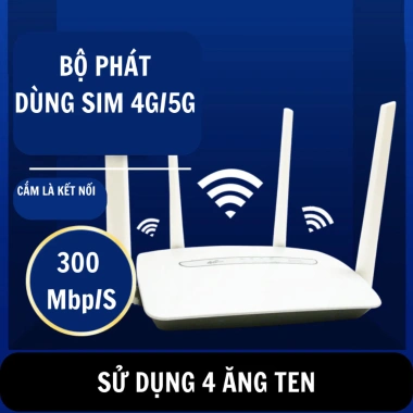 Cục Phát WiFi Sim 4G/5G Z1.000 300Mbps 4 râu, đa thiết bị, BH 12 tháng, 562.500₫ 2