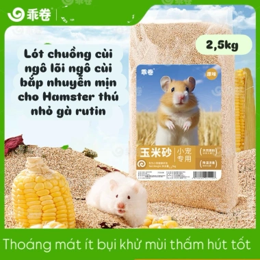 Cùi ngô, lõi ngô, cùi bắp lót chuồng hamster – Thú nhỏ thoáng mát, ít bụi, khử mùi