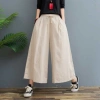 Culottes Nữ Vải Lanh Cotton Mùa Hè Size Lớn, 8 Điểm Rời, Ống Rộng Thoáng Mát