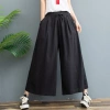 Culottes Nữ Vải Lanh Cotton Mùa Hè Size Lớn, 8 Điểm Rời, Ống Rộng Thoáng Mát 3