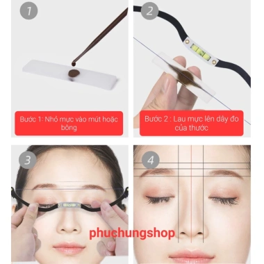 Cung đo lông mày, giọt nước cân bằng chuẩn cho phun xăm thẩm mỹ - Giá 68.400đ 3