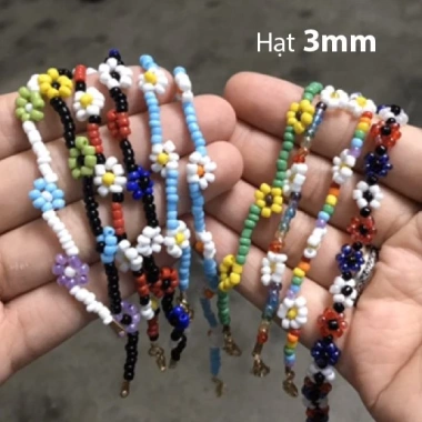 Cườm đục đa màu 2mm-4mm 100gr (1.1-6k hạt) Nguyên liệu Handmade Giá tốt 30.400 VND