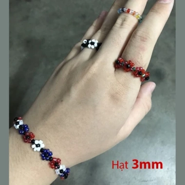 Cườm đục đa màu 2mm-4mm 100gr (1.1-6k hạt) Nguyên liệu Handmade Giá tốt 30.400 VND