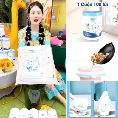 Cuộn 100 Túi Đựng Rác Minaier Tự Phân Hủy – Dây Rút Chịu Lực, Không Rỉ Nước, Giá Ưu Đãi 44.460₫