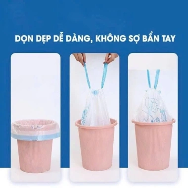 Cuộn 100 Túi Đựng Rác Minaier Tự Phân Hủy – Dây Rút Chịu Lực, Không Rỉ Nước, Giá Ưu Đãi 44.460₫