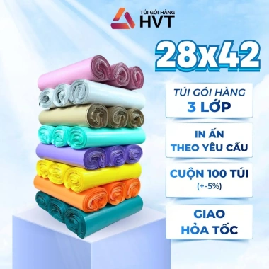 Cuộn 100 túi gói hàng 28x42cm - Niêm phong, chuyển phát nhanh, giá 23.500₫ NHUAHVT