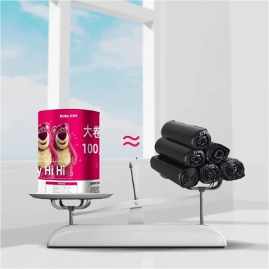 Cuộn 100 Túi rác gấu dâu dây rút Tiết kiệm, chịu lực mạnh, Giá chỉ 35.000 VND 3