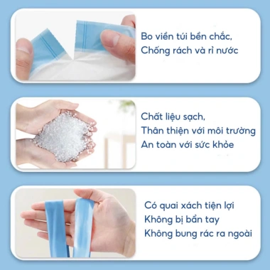 Cuộn 100 Túi Rác Quai Rút Siêu Dai 45x50cm, Tự Hủy Sinh Học, Chịu Nhiệt TKVA510