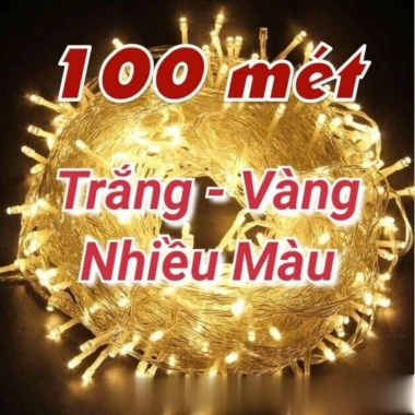 Cuộn 100m Dây đèn LED điều khiển xoay đa màu, vàng sáng, trang trí cây thông, nhà và sân vườn - Giá ưu đãi 59.000đ 2