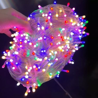 Cuộn 100m Dây đèn LED điều khiển xoay đa màu, vàng sáng, trang trí cây thông, nhà và sân vườn - Giá ưu đãi 59.000đ 4