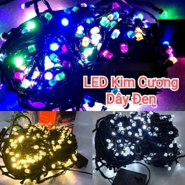 Cuộn 100m Dây đèn LED điều khiển xoay đa màu, vàng sáng, trang trí cây thông, nhà và sân vườn - Giá ưu đãi 59.000đ 6
