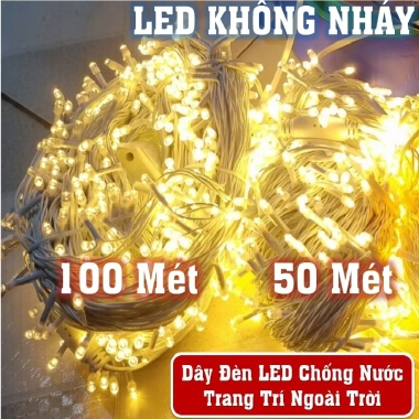 Cuộn 100m Dây đèn LED điều khiển xoay đa màu, vàng sáng, trang trí cây thông, nhà và sân vườn - Giá ưu đãi 59.000đ 7