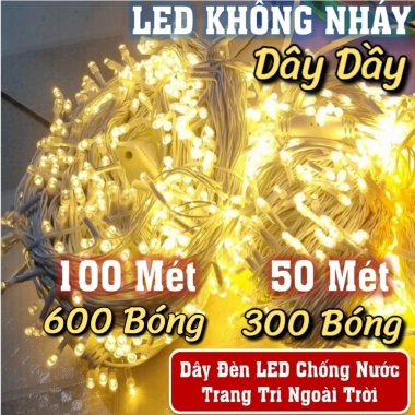 Cuộn 100m Dây đèn LED điều khiển xoay đa màu, vàng sáng, trang trí cây thông, nhà và sân vườn - Giá ưu đãi 59.000đ 10