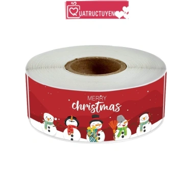 Cuộn 120 sticker Noel chữ nhật tem dán bao bì quà tặng Giáng sinh 20.000 VND