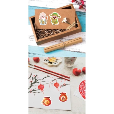 Cuộn 300 miếng Sticker Tết 2.026 - Nhãn dán bao lì xì, hộp quà, decal chúc mừng Năm Mới Túi Đỏ, 25.000 VND