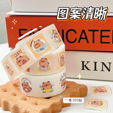 Cuộn 300 Sticker Capybara & Panda HynBee - Dễ Dàng Trang Trí Sổ Tay, Bullet Journal, Siêu Đáng Yêu, Giá 12.990₫