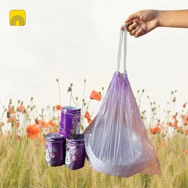 Cuộn 50 túi rác Lavender siêu dai có dây rút, đuổi ruồi muỗi côn trùng, 21.000₫