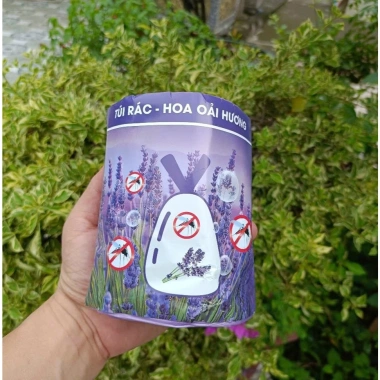 Cuộn 50 túi rác Lavender siêu dai có dây rút, đuổi ruồi muỗi côn trùng, 21.000₫