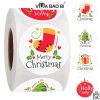 Cuộn 500 Sticker tròn Giáng sinh TE13 - Niêm phong dán hộp túi, giá chỉ 29.000đ