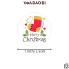 Cuộn 500 Sticker tròn Giáng sinh TE13 - Niêm phong dán hộp túi, giá chỉ 29.000đ 2