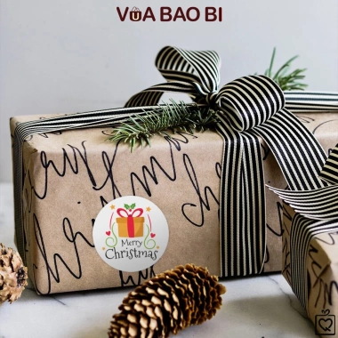 Cuộn 500 Sticker tròn Giáng sinh TE13 - Niêm phong dán hộp túi, giá chỉ 29.000đ
