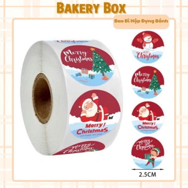 Cuộn 500 Tem Thank You Noel - Merry Christmas, Niêm Phong Hộp Quà, 19.000₫