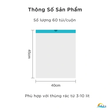 Cuộn 60 Túi Đựng Rác Dây Rút CCKO Dẻo Dai Chống Rách 40x45cm Cho Thùng 3‑10L 2