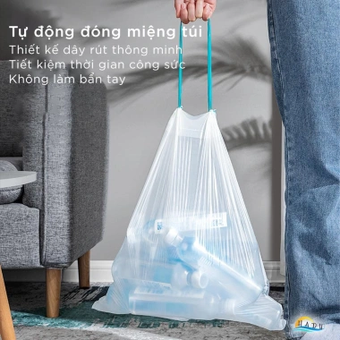 Cuộn 60 Túi Đựng Rác Dây Rút CCKO Dẻo Dai Chống Rách 40x45cm Cho Thùng 3‑10L 3