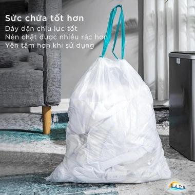 Cuộn 60 Túi Đựng Rác Dây Rút CCKO Dẻo Dai Chống Rách 40x45cm Cho Thùng 3‑10L 4