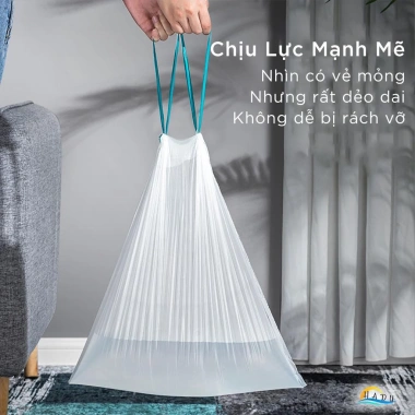 Cuộn 60 Túi Đựng Rác Dây Rút CCKO Dẻo Dai Chống Rách 40x45cm Cho Thùng 3‑10L 6