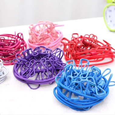 Cuộn Dây Phơi Quần Áo 12 Kẹp Tránh Gió - Tiện Lợi, Móc Thông Minh, Treo Vớ Đồ Trẻ Em Hỏa Tốc