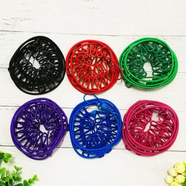 Cuộn Dây Phơi Quần Áo 12 Kẹp Tránh Gió - Tiện Lợi, Móc Thông Minh, Treo Vớ Đồ Trẻ Em Hỏa Tốc