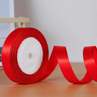 Cuộn dây ruy băng satin đỏ 22m, phân dài 1-2-4 - Decor quà tặng, giá 25.000 5