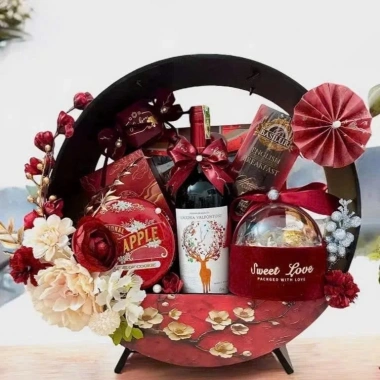 Cuộn duy băng Happy New Year 18m - Decor giỏ quà, làm nơ Tết, giảm giá 25.000 VND 2