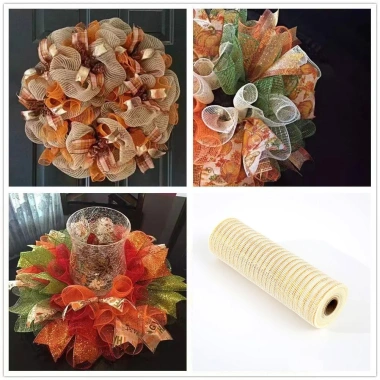 Cuộn ruy băng Noel 9m lưới hoa nơ Trang trí lễ hội, giá ưu đãi 35.000₫ 5