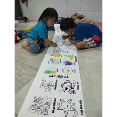 Cuộn tranh tô màu 3m cho bé - Giá 49.000đ, giảm từ 59.290đ, kích thước lớn, kích thích sáng tạo
