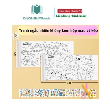 Cuộn Tranh Tô Màu Cho Bé Dán Tường 3m/10m – Giao Hình Ngẫu Nhiên Giá Ưu Đãi 34.000đ