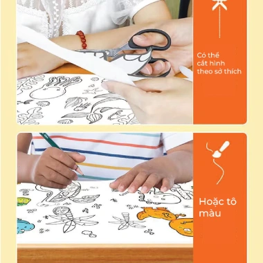 Cuộn tranh tô màu Dinno 3m cho bé - Nhiều chủ đề, giấy dày dặn cao cấp, dán tường, 35.000 VND 7