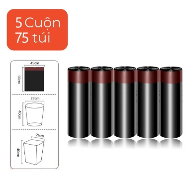 Cuộn túi rác dây rút dày 45x50 cm Tự hủy sinh học không bẩn tay 5/10/15 PCS 38.000₫ 10