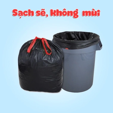 Cuộn Túi Rác Đen Dây Rút Siêu Tiện Lợi - Tự Phân Hủy, Bảo Vệ Môi Trường, 31.000₫