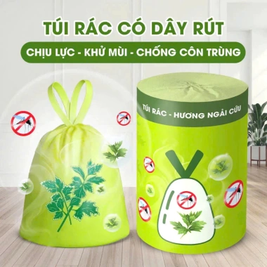 Cuộn túi rác hoa oải hương đuổi côn trùng dây rút 50 chiếc Tiết kiệm 17.500₫ Shop rẻ HN
