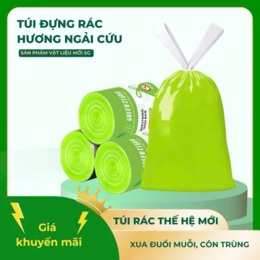 Cuộn Túi Rác Rút Dây GREEN CLEAN 45x45cm 50 Túi – Thơm, Chống Rò Rỉ, Giá 32.000₫