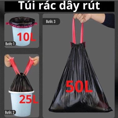 Cuộn Túi Rác Rút Dây Tự Hủy Sinh Học 10-50L Túi Đựng Rác Đen Giá 27.000₫ 2