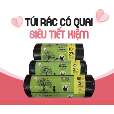 Cuộn Túi Rác Vipaco Tự Phân Hủy Sinh Học 10L 25L 50L Có Quai Giá 18.000 VNĐ