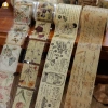 Cuộn Washi Tape Màu Nâu Vintage Cổ Điển - Tem Hoa Cỏ, Chữ Viết Tay, Lá Thư Dán Sổ Journal Scrapbook