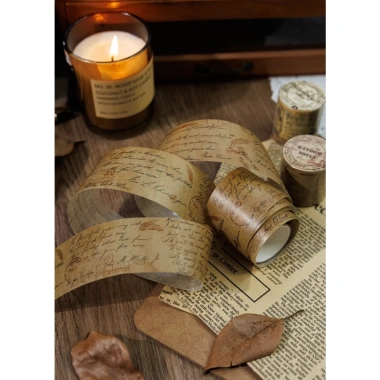 Cuộn Washi Tape Màu Nâu Vintage Cổ Điển - Tem Hoa Cỏ, Chữ Viết Tay, Lá Thư Dán Sổ Journal Scrapbook 9 Cuộn Washi Tape Màu Nâu Vintage Cổ Điển - Tem Hoa Cỏ, Chữ Viết Tay, Lá Thư Dán Sổ Journal Scrapbook 9