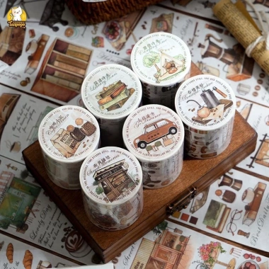 Cuộn Washi Tone Nâu Cổ Điển – Dán Sổ Bullet Journal & Scrapbook, Phù Hợp Tiệm Hoa, Thư Viện, Dã Ngoại Glamping – 27.000₫ 2