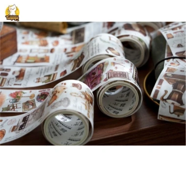 Cuộn Washi Tone Nâu Cổ Điển – Dán Sổ Bullet Journal & Scrapbook, Phù Hợp Tiệm Hoa, Thư Viện, Dã Ngoại Glamping – 27.000₫ 5
